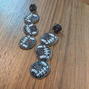 The Tiny Tassel Beaded Football Earring